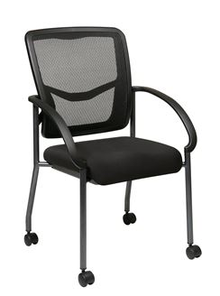 Picture of Pack Of 3, ProGrid® Mesh Back Visitor’s Chairs with Padded Fabric Seat.