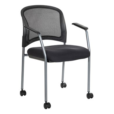 Picture of Pack Of 10, ProGrid® Mesh Back with Padded Fabric Seat Visitor’s Chairs.