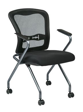 Picture of Pack Of 10, Deluxe ProGrid® Mesh Back Folding Chairs with Arms.