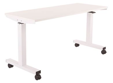 Picture of Pack Of 3, Height Adjustable Tables with Locking  Black Casters. Steel Frame/Laminate Top.