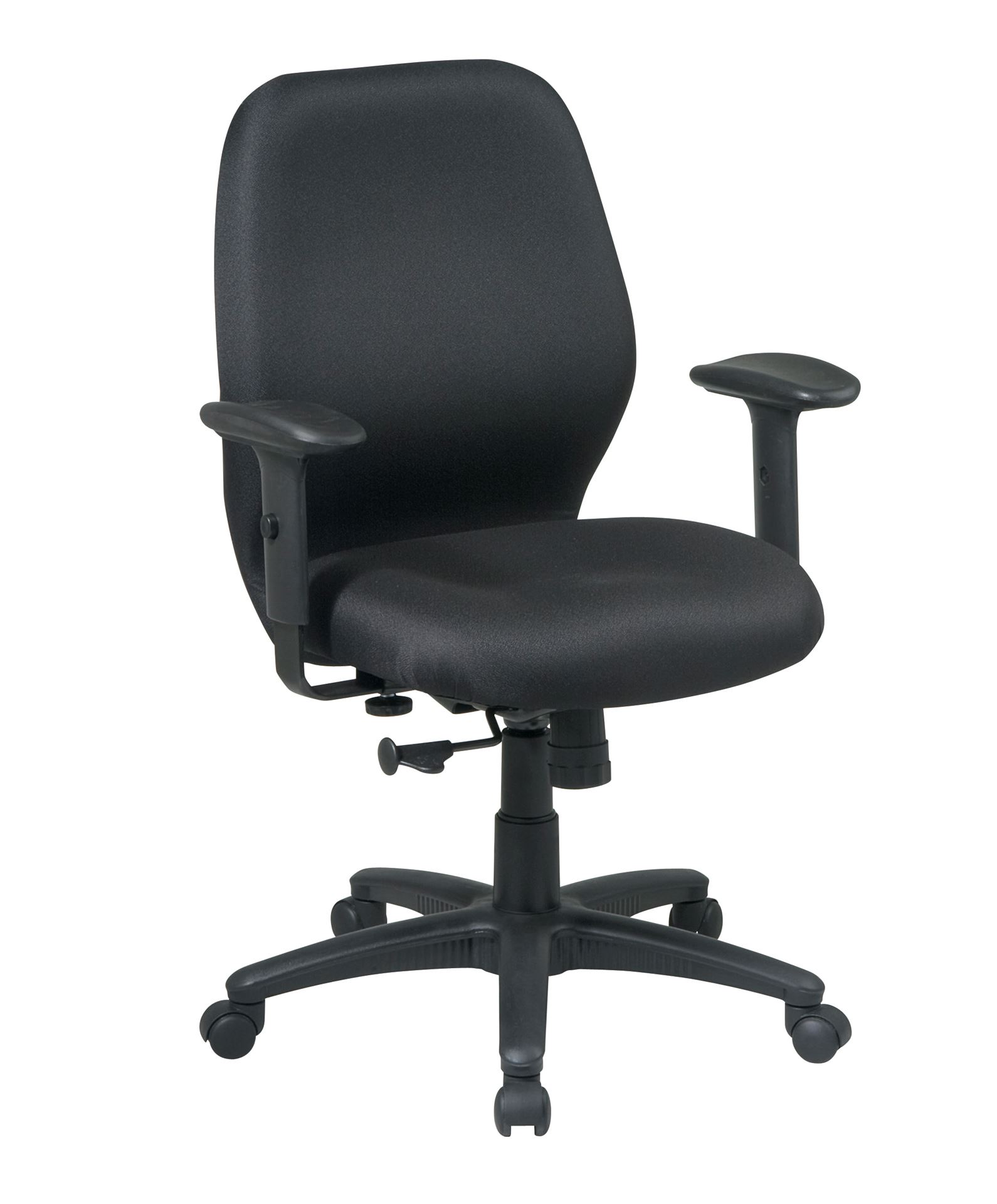 Black Mid Back Padded Office Chair 28 x 23.5 x 37.25-40.5