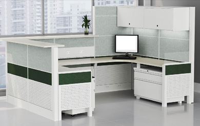 Picture of Powered U Shape Reception Cubicle Workstation