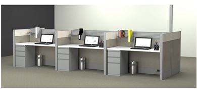 Picture of Pack of 2, Six Person Compact Tele Cube Workstation