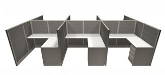 Picture of Cluster of 6, Compact 60" L Shape Cubicle Workstation