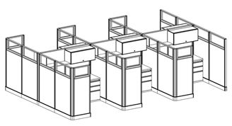 Picture of Cluster of 6, 6' Powered L Shape Cube Station