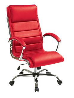 Picture of Pack Of 5, Executive Chairs with Padded Arms and Chrome Finish Base.