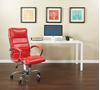 Picture of Pack Of 5, Executive Chairs with Padded Arms and Chrome Finish Base.