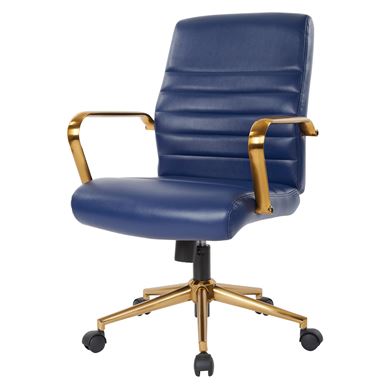 Picture of Pack Of 5, Mid-Back Chairs with Gold Finish Arms with Base.