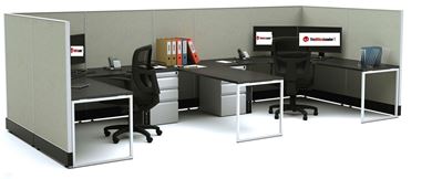 Picture of T Shape Shared Powered U Shape Cubicle Workstation