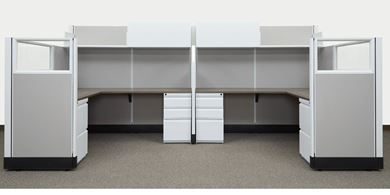 Picture of Cluster of Two Person, 6' Powered L-Shape Cubicle