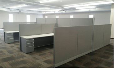 Picture of Cluster of 4, 8' x 8' Powered U Shape Cubicle Workstation