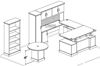 Picture of Traditional Executive, Powered Height U Desk Set, Wardrobe, Bookcase, Meeting Table