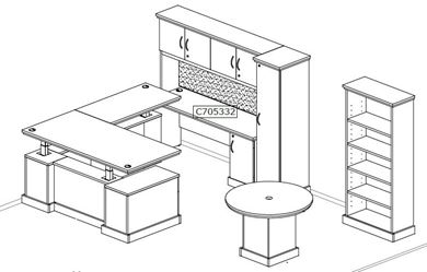 Picture of Traditional Executive, Powered Height U Desk Set, Wardrobe, Bookcase, Meeting Table
