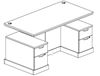 Picture of Set of Three, Executive Powered Height Double Pedestal Desk