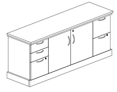 Picture of Set of Five, Executive Combo Storage Credenza