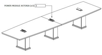 Picture of Executive 16' Boat Shape Conference Table, Power Modules
