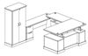 Picture of Traditional Executive Powered Height U Desk Station, Wardrobe