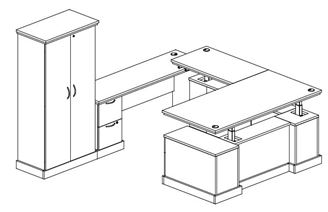 Picture of Traditional Executive Powered Height U Desk Station, Wardrobe
