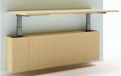 Picture of Set of Two, 72" Wall Mounted Powered Height Desk