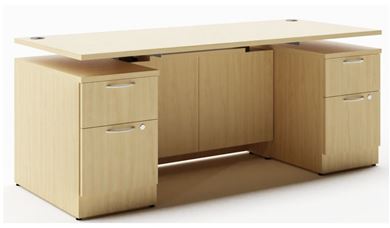 Picture of Set of Three, 72" Executive Powered Height Double Pedestal Desk