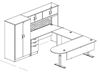 Picture of Peninsula Powered Height U Desk Station with Wardrobe