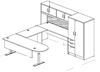 Picture of Peninsula Powered Height U Desk Station with Wardrobe