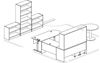 Picture of Peninsula Powered Height U Desk Station with Bookcase, Table