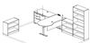 Picture of Peninsula Powered Height L Desk, Bookcase Storage
