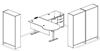 Picture of Peninsula Powered Height L Desk, Bookcase Storage