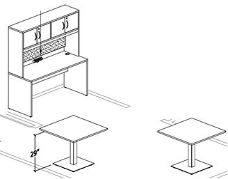 Picture of 60W Compact Computer Desk, Overhead Storage, Meeting Table
