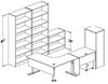 Picture of Corner Curve Powered Height L Desk, Bookcase Storge Cabinets
