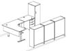 Picture of Corner Curve Powered Height L Desk, Bookcase Storge Cabinet, Wardrobe