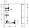 Picture of Corner Curve Powered Height L Desk, Bookcase Storge Cabinet, Wardrobe