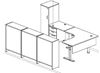 Picture of Corner Curve Powered Height L Desk, Bookcase Storge Cabinet, Wardrobe