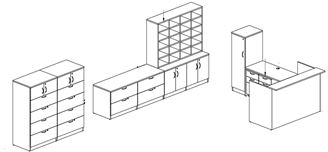 Picture of L Shape Reception Desk, Wardrobe, Lateral Storage Suite