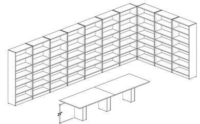 Picture of 12' Conference Table, Modular Bookcase Suite