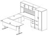 Picture of Executive 72" Powered Height U Desk, Overhead with Wardrobe 