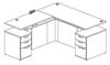 Picture of Set of 2, 72" Powered Height Adjustable "L Station, Filing Pedestals