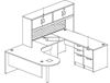 Picture of Set of 2, 72" Peninsula U Shape Desk Workstation