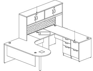 Picture of Set of 2, 72" Peninsula U Shape Desk Workstation