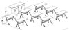 Picture of Set of 8, 48W Flip Nesting Table with Buffet Storage Credenza