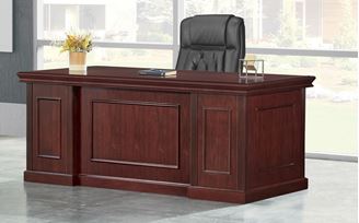 Picture of  Set of Two, Executive Traditional Veneer 66" Double Pedestal Desk, Swivel Chair