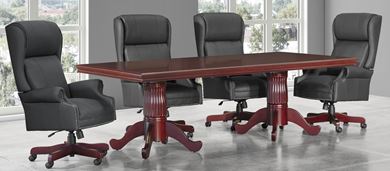 Picture of Traditional Veneer, Executive 10' Conference Table, Swivel Chairs