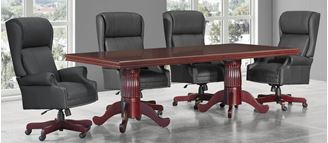 Picture of Traditional Veneer, Executive 12' Conference Table, Swivel Chairs