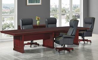 Picture of Traditional Veneer, Executive 12' Conference Table, Swivel Chairs, Credenza