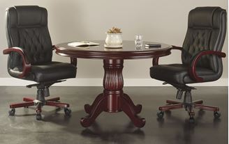 Picture of Set of Two, Traditional Executive Veneer, 48" Round Table with Swivel Chair