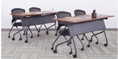 Picture of 6' Mobile Nesting Tables with Nesting Chairs