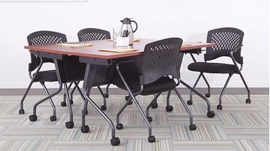 Picture of 5' Mobile Nesting Tables with Nesting Chairs