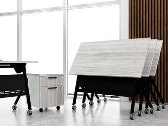 Picture of Pack of 4, 48W Mobile Flip Nesting Table, Mobile File Storage