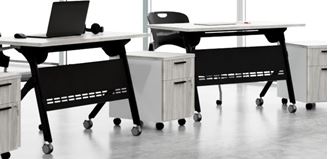 Picture of Pack of 4, 60W Mobile Flip Nesting Table, Mobile File Storage
